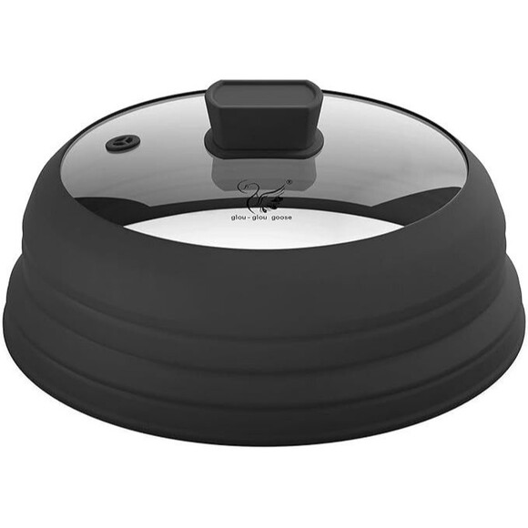 Microwave Splatter Cover Glass Guard Lid with Collapsible Silicone for Food Prep